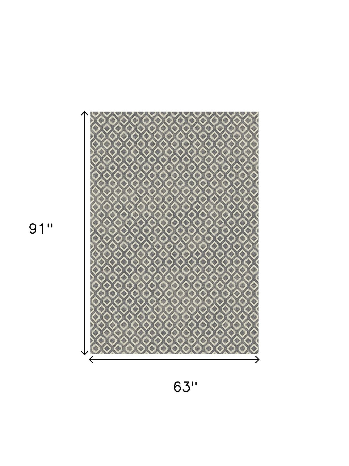 5' x 8' Beige and Gray Geometric Area Rug