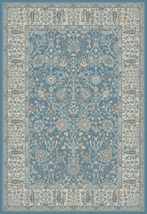 5' x 8' Blue and Ivory Oriental Area Rug