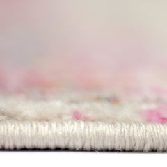 3' X 5' Pink and Orange Abstract Power Loom Area Rug