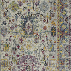 3' X 5' Gray Floral Power Loom Area Rug