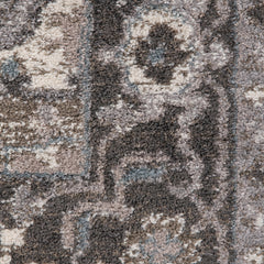 6' Gray and Beige Round Medallion Power Loom Area Rug