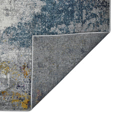 3' X 5' Blue and Pink Abstract Power Loom Area Rug