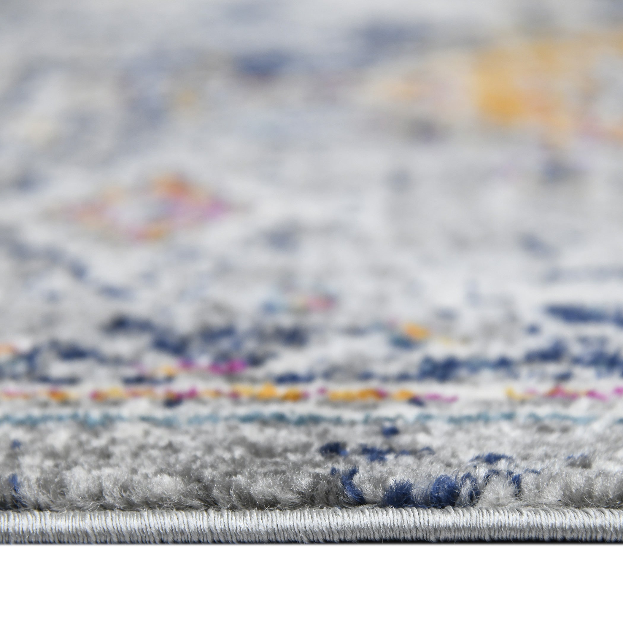 3' X 5' Blue and Orange Geometric Power Loom Area Rug