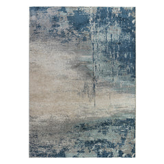 4' x 6' Blue and Gray Abstract Power Loom Area Rug