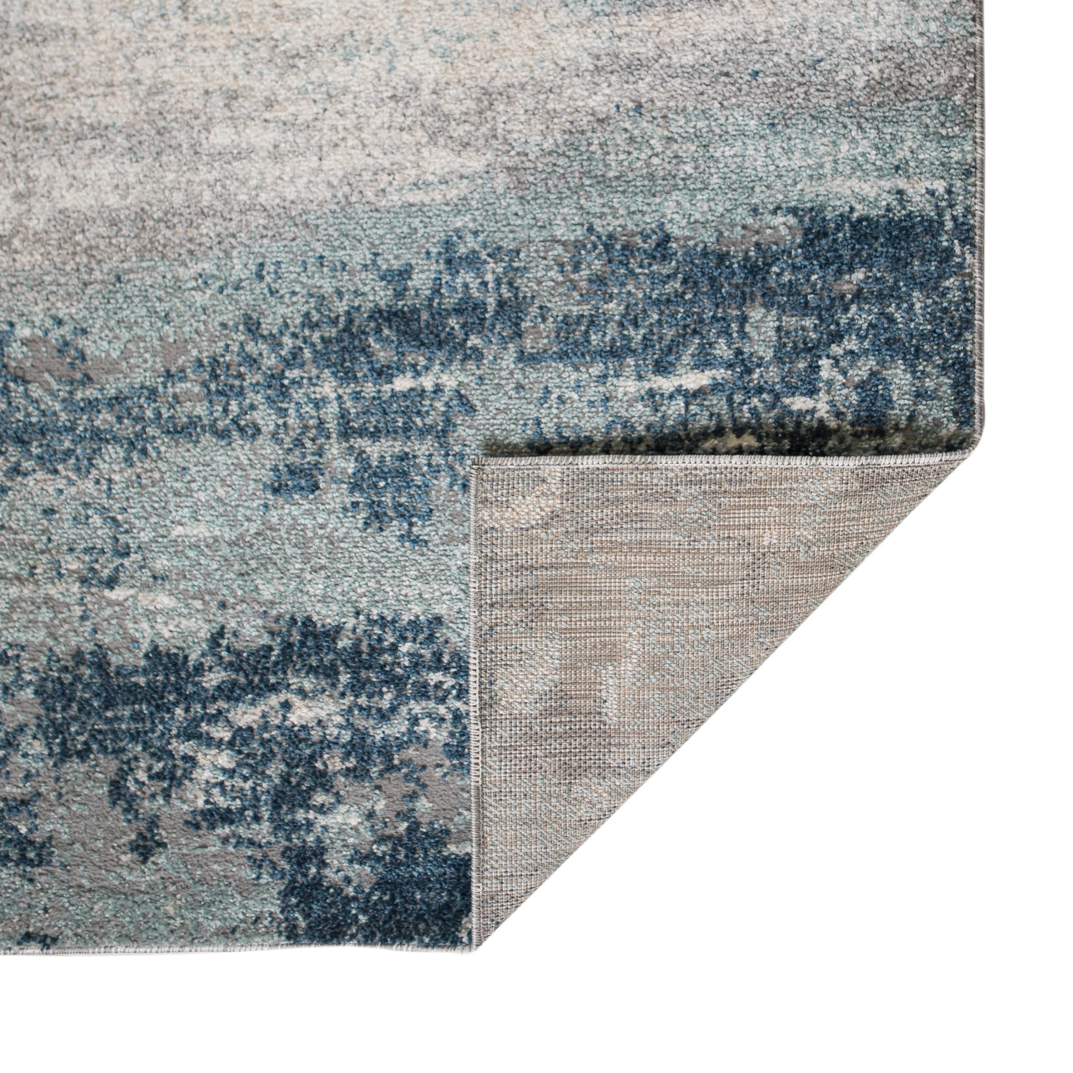 4' x 6' Blue and Gray Abstract Power Loom Area Rug