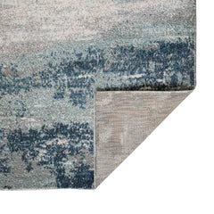 4' x 6' Blue and Gray Abstract Power Loom Area Rug