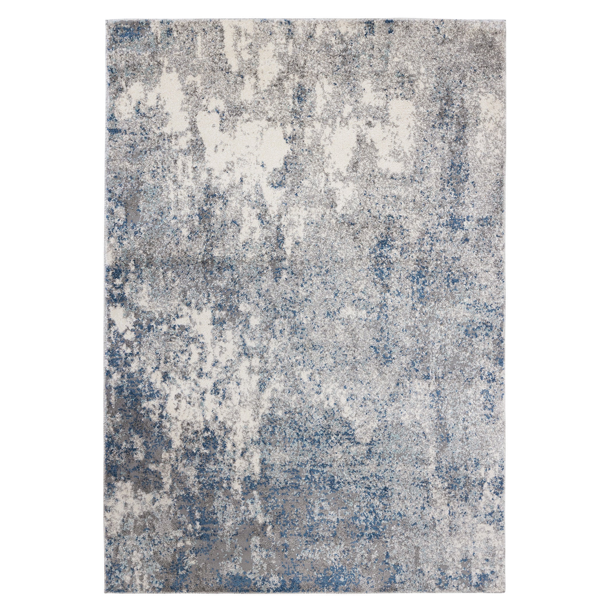 4' x 6' Gray and Beige Abstract Power Loom Area Rug