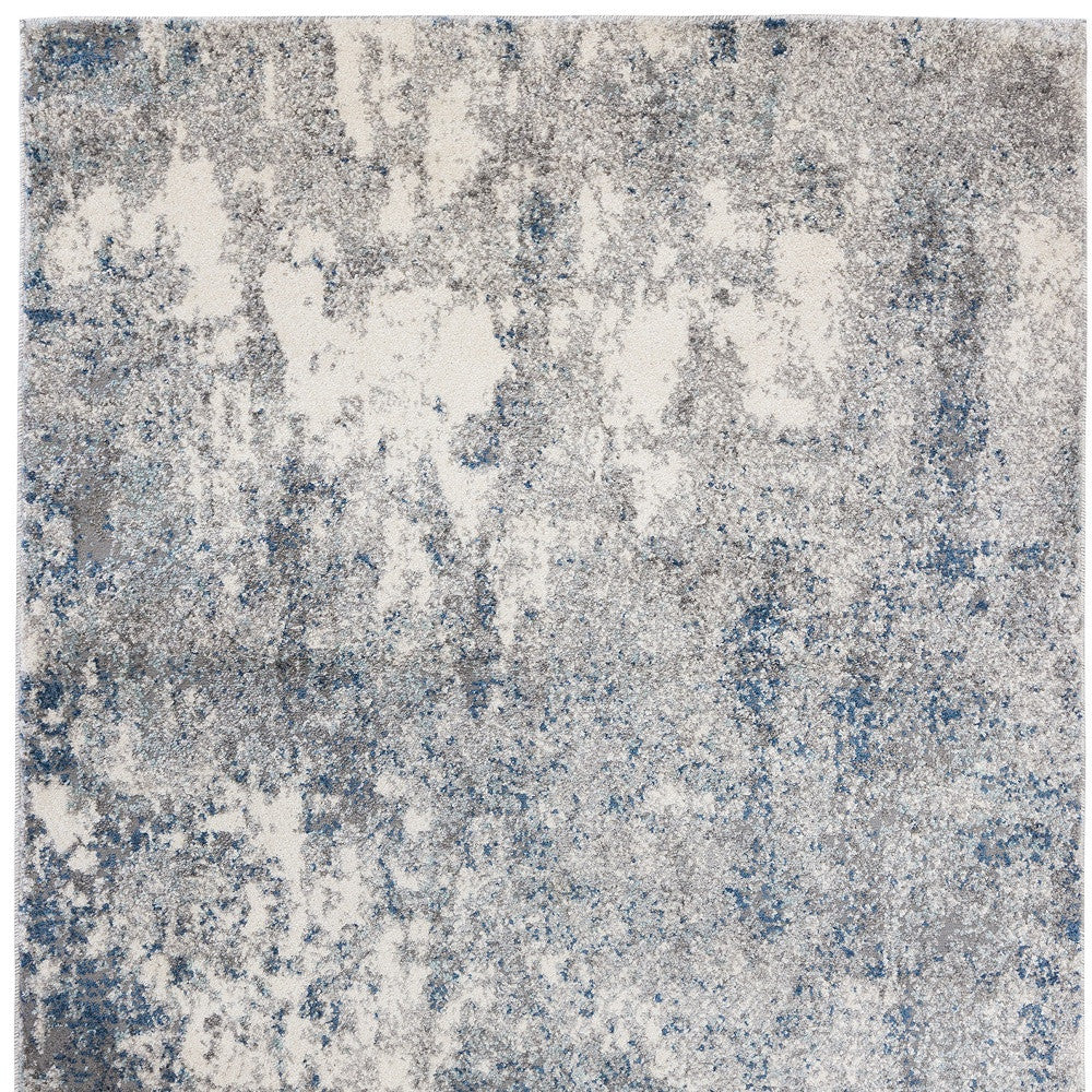 4' x 6' Gray and Beige Abstract Power Loom Area Rug