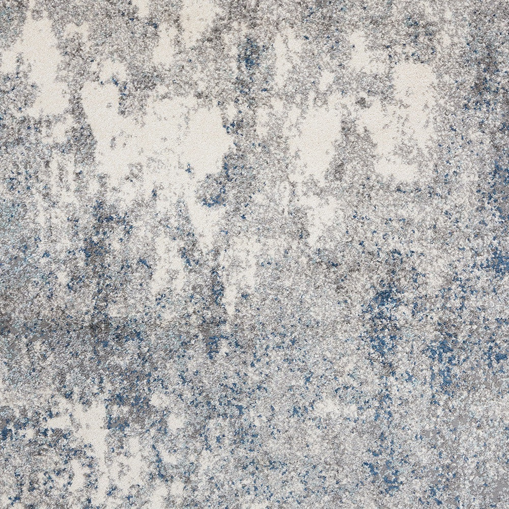 4' x 6' Gray and Beige Abstract Power Loom Area Rug