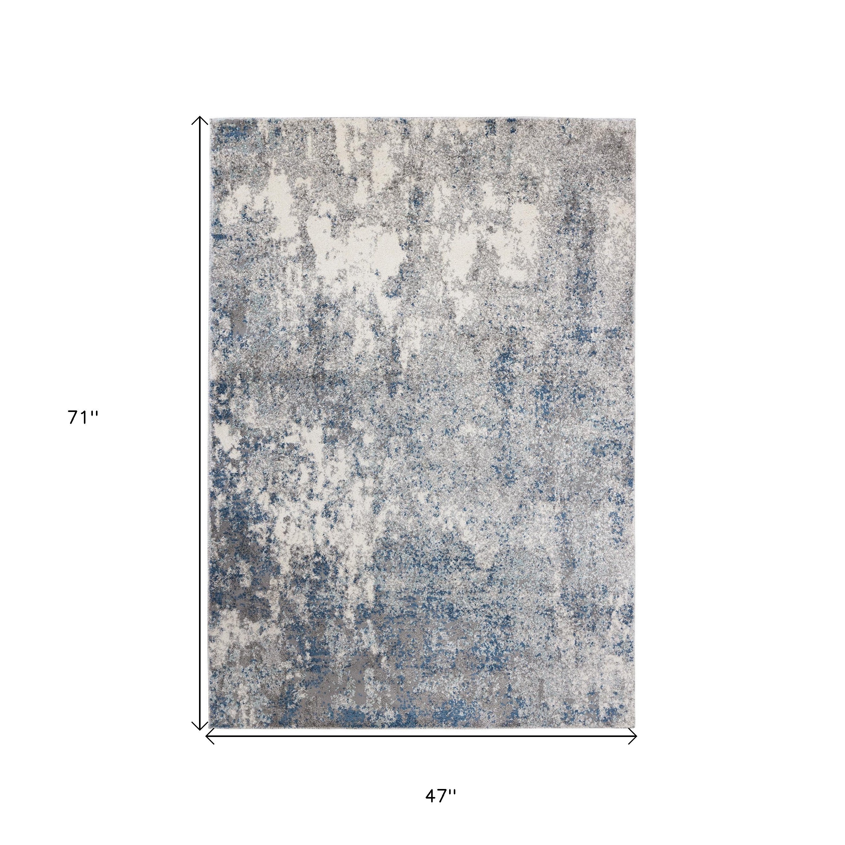 4' x 6' Gray and Beige Abstract Power Loom Area Rug