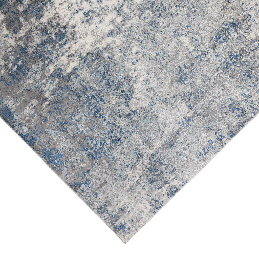 4' x 6' Gray and Beige Abstract Power Loom Area Rug