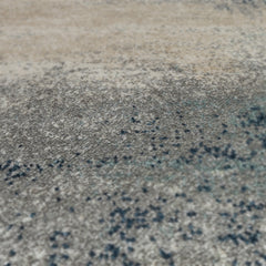8' Blue and Gray Abstract Power Loom Runner Rug