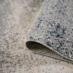 8' Blue and Gray Abstract Power Loom Runner Rug