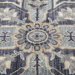 10' Purple and Ivory Medallion Power Loom Runner Rug