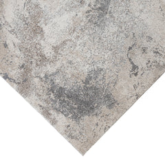 8' Gray and Beige Abstract Power Loom Runner Rug