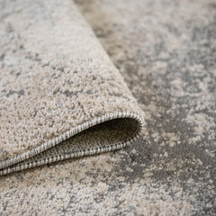8' Gray and Beige Abstract Power Loom Runner Rug