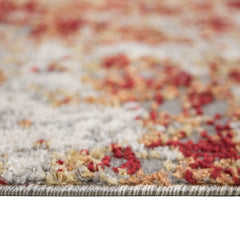 4' x 6' Gray and Red Abstract Power Loom Area Rug