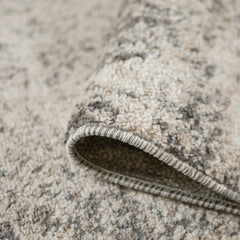 8' Gray and Beige Abstract Power Loom Runner Rug