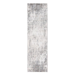 8' Gray and Beige Abstract Power Loom Runner Rug