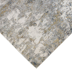 4' x 6' Gray and Yellow Abstract Power Loom Area Rug