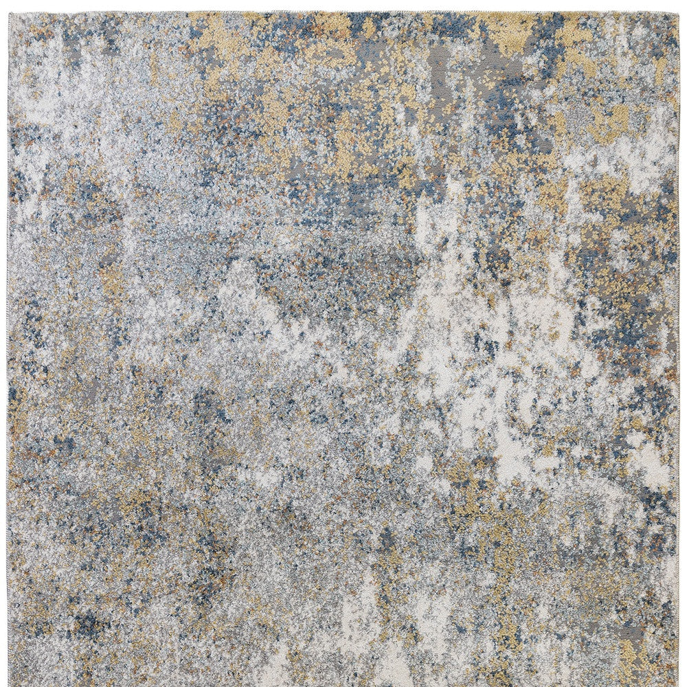 4' x 6' Gray and Yellow Abstract Power Loom Area Rug