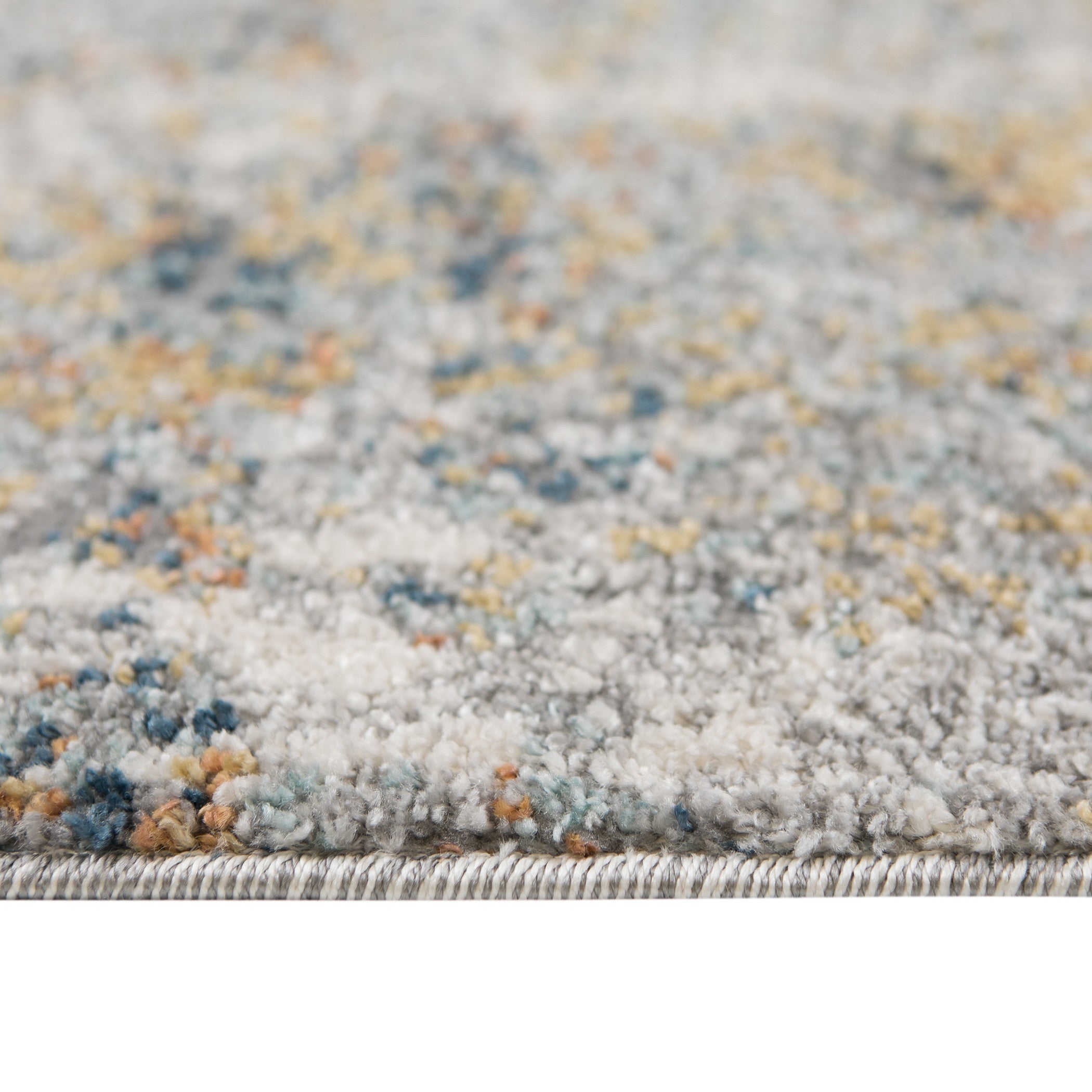 4' x 6' Gray and Yellow Abstract Power Loom Area Rug
