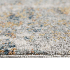 4' x 6' Gray and Yellow Abstract Power Loom Area Rug