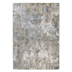 4' x 6' Gray and Yellow Abstract Power Loom Area Rug
