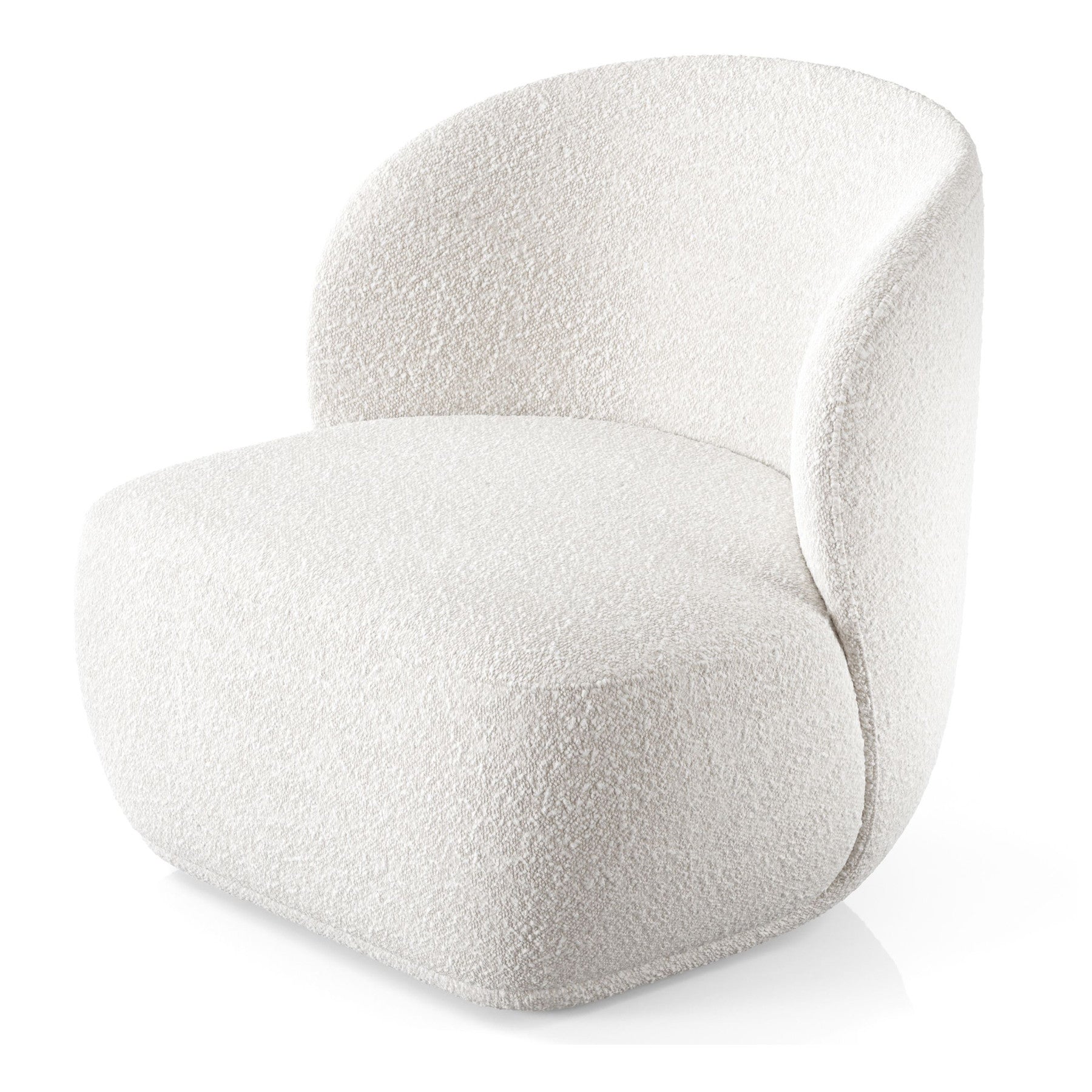 31" White Boucle Mod Wingback Chair