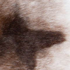 4' x 5' Brown and White Faux Fur Animal Print Area Rug