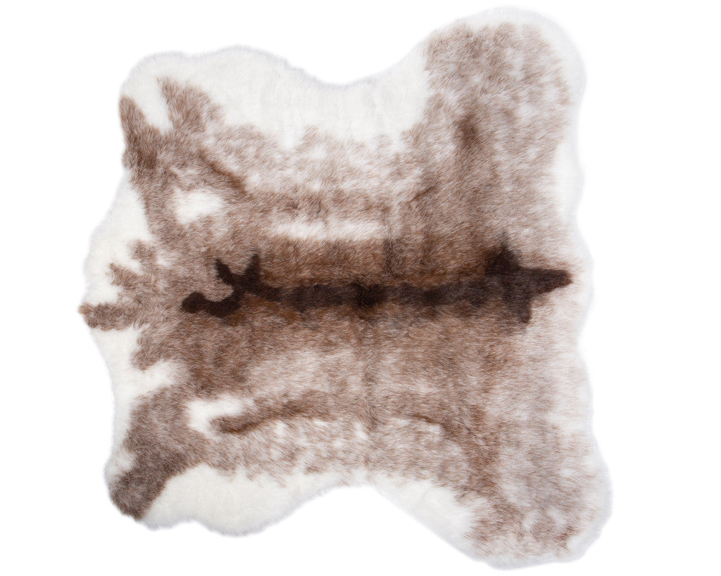 5' x 8' Brown Faux Fur Animal Print Area Rug