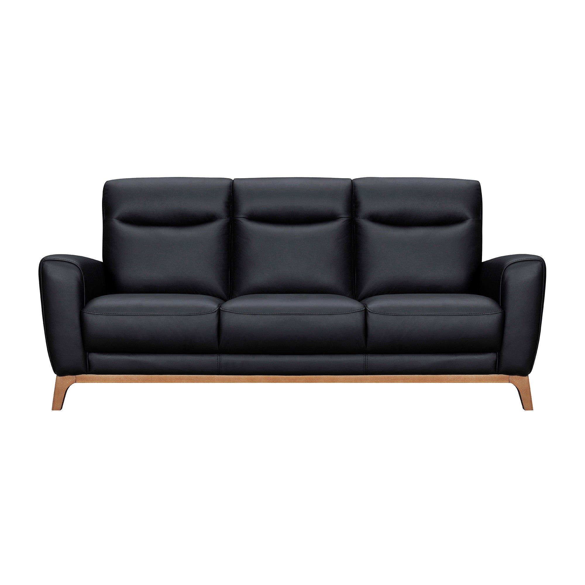 83" Black And Brown Leather Sofa