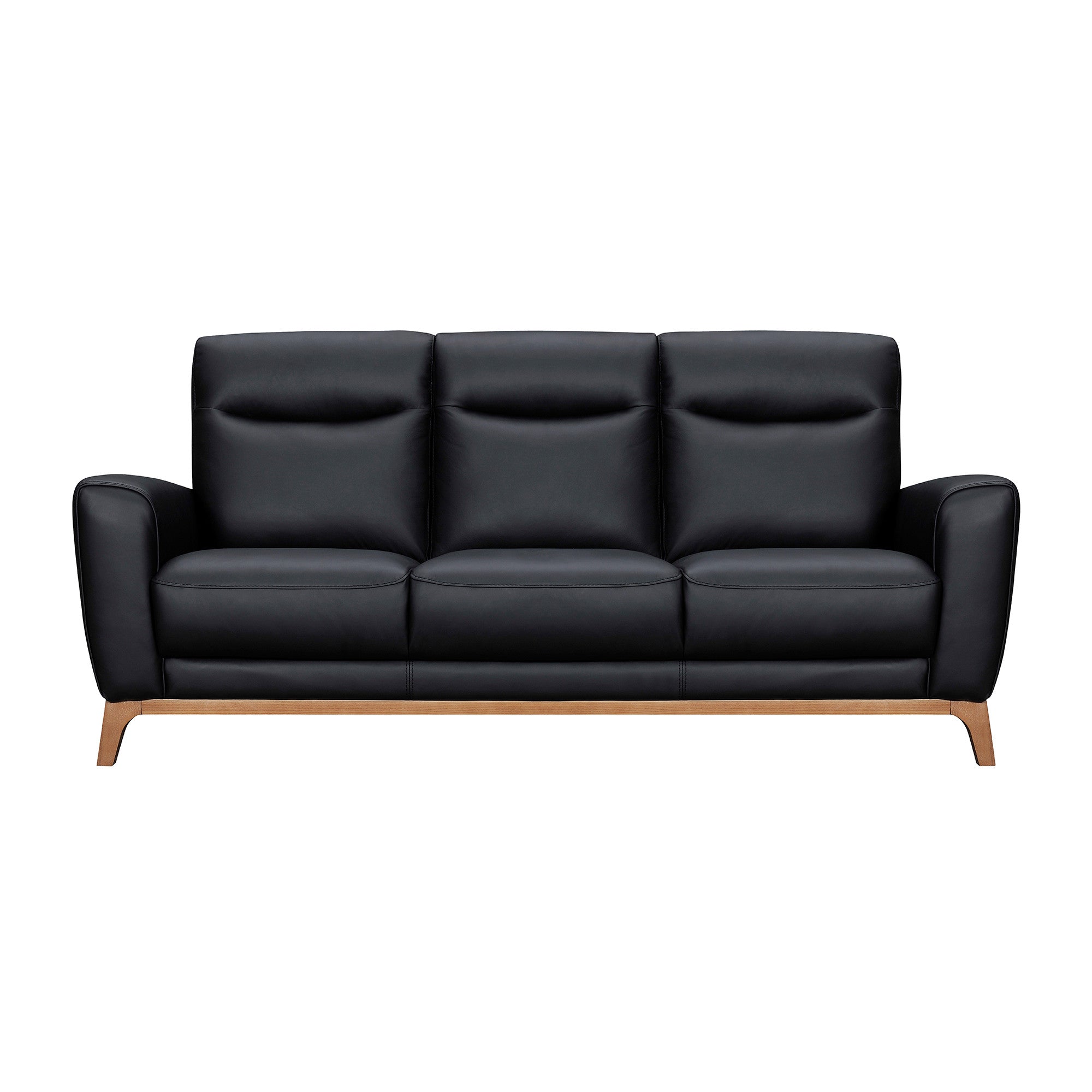 83" Black And Brown Leather Sofa