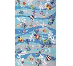 2' X 4' Blue Hand Tufted Area Rug