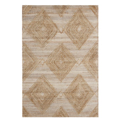 9' x 12' Brown and Ivory Geometric Hand Woven Non Skid Area Rug