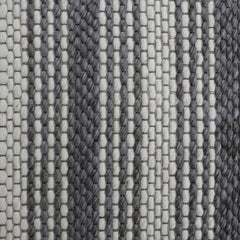 5' x 8' Gray and Ivory Striped Hand Woven Non Skid Area Rug