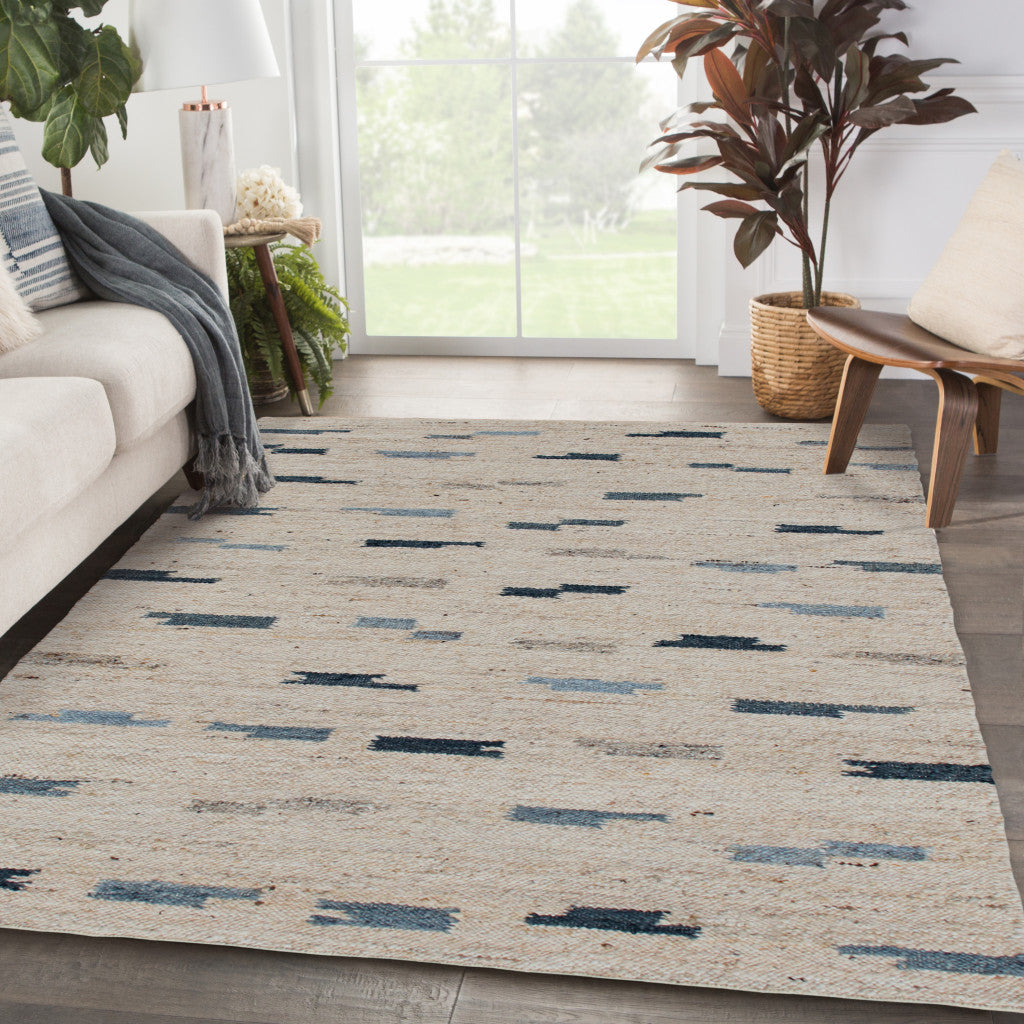 5' x 8' Blue and Gray Abstract Hand Woven Area Rug
