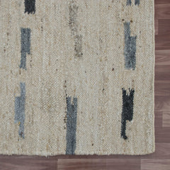 5' x 8' Blue and Gray Abstract Hand Woven Area Rug
