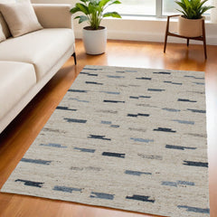 5' x 8' Blue and Gray Abstract Hand Woven Area Rug