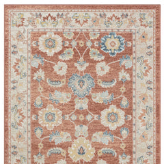 4' x 6' Red and Ivory Oriental Power Loom Area Rug