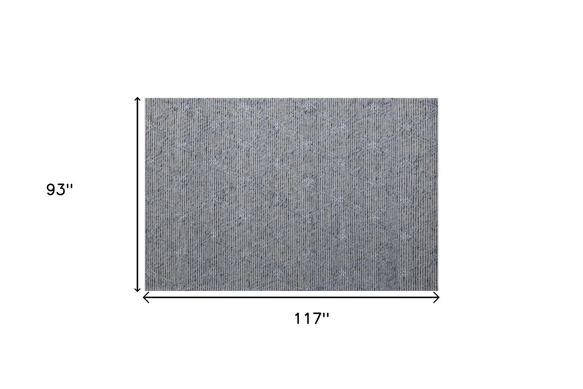 8' x 10' Blue and Ivory Geometric Hand Woven Non Skid Area Rug