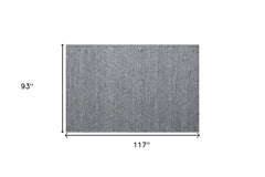 8' x 10' Blue and Ivory Geometric Hand Woven Non Skid Area Rug