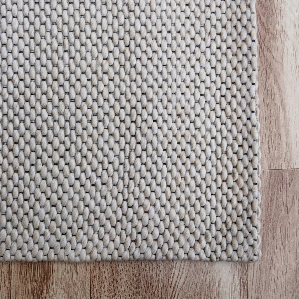 8' x 10' Beige Hand Woven Non Skid Area Rug