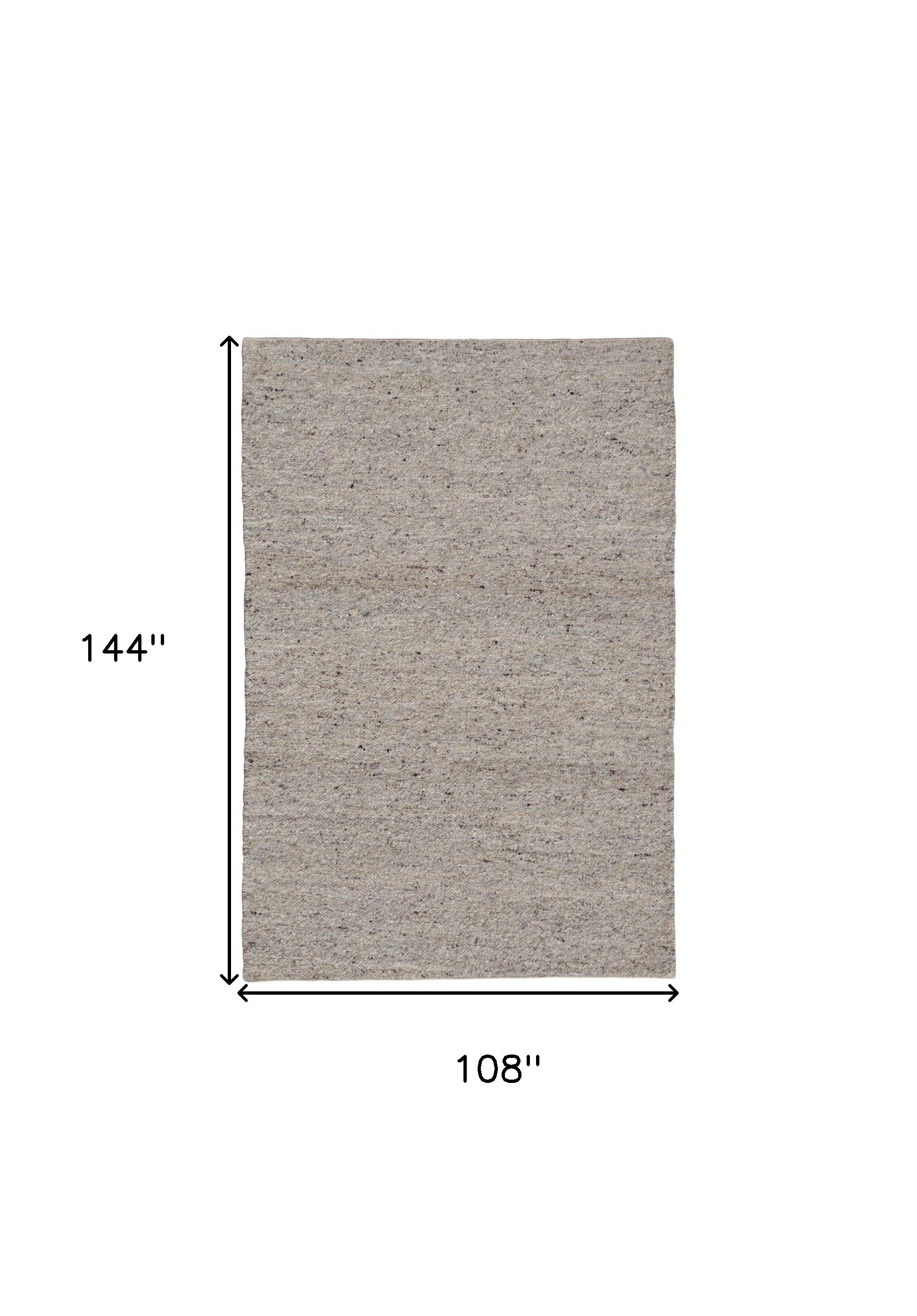 9' x 12' Beige and Gray Hand Woven Area Rug