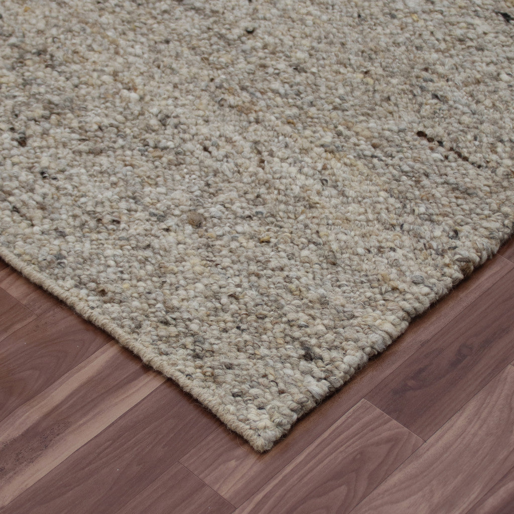 9' x 12' Beige and Gray Hand Woven Area Rug
