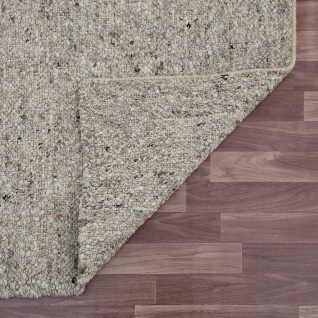 9' x 12' Beige and Gray Hand Woven Area Rug