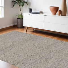9' x 12' Beige and Gray Hand Woven Area Rug
