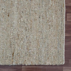 9' x 12' Beige and White Hand Woven Area Rug