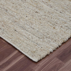 9' x 12' Beige and White Hand Woven Area Rug