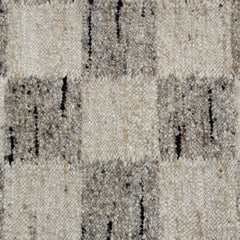 9' x 12' Beige Wool Checkered Hand Woven Area Rug